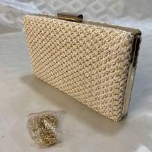 Luxury Rhinestone Clutch Bag - For Weddings, Parties And Special Events - Beige - View 2