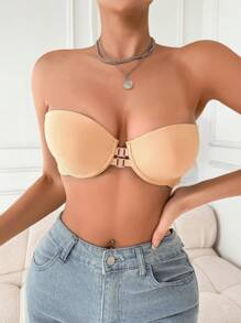 Sutiene push-up pentru femei, închidere frontală, fără bretele, cu armătură, model de inimă, cupă, fără spate, lenjerie intimă antiderapantă, top tub, bralette cu bretele reglabile, set de lenjerie de vară, potrivit pentru rochii