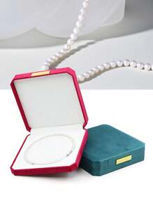 1pc Customized Velvet & Pearl Necklace Jewelry Box Octagon Shaped, Gift Box For Mother's Day, Women's Day