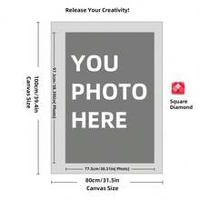 Customized Diamond Painting Set, DIY Personalized Pictures, 5D Diamond Art, Adult Customized Gift, Home Wall Decoration (Round Diamonds, 11.7x11.7 Inches/30x30 Cm), Diamond Painting Art Set - Multicolor - View 76