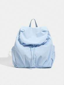 Back To School Korean Style University & High School Students Niche Design Pleated Backpack, Suitable For Female College Students, Work, Campus, Commuting, Nylon Backpack