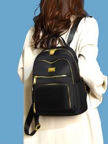 防盗尼龙背包，女士钱包，多功能时尚日常包，轻便旅行包，多口袋设计，大容量简约背包，便捷背包，适合学生、护士、教师、商务人士、旅行、通勤、购物、办公、约会、徒步、训练、工作等各种场合，生日礼物、节日礼物，背包 - 彩色 - 查看 5