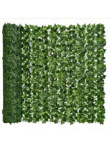 1pc Artificial Fence, Realistic Faux Plant Vine Decorative Garden Railing Fence, Expandable Wooden Trellis - Green - View 4