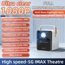Proiector Home Theater Smart Super HD 5G nou 2025, proiecție de perete de înaltă definiție pentru dormitor, home cinema, computer, oglindire telefon, fitness, birou, camping în aer liber, cămin studențesc, mini proiector 4K