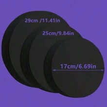 20 张 250gsm 厚双面哑光黑色圆形硬纸板，直径为 6.69 英寸/9.84 英寸/11.41 英寸，适用于素描彩色铅笔、手工厚 DIY 硬黑纸、学校用品、返校