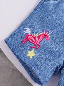 Infant Girls' Cute Cloud Print T-Shirt And Shorts 2-Piece Casual Outfit, Spring/Summer