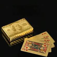 1pc 54 Black Gold Card Game Set PVC Waterproof Multiplayer Card Set Magic Bag Wedding Party Birthday Festival Table Games Gifts Entertainment Chess & Card Collection - Multicolor - View 18