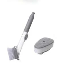 Slouchy Dishwashing Brush, Soap Dispenser Scrubber Brush, Self-Filling Long Handle Pot Scrubber Brush Kitchen Scrubber Brush Crafts Non-Stick Oil Scrubber Brush Cleaning Brush, Hydraulic Leak Proof Sealed Pot Brush, Replaceable Brush Heads And Sponge Heads, 2025 New Kitchen Dish Brushes, Efficient Kitchen Cleaning Tools