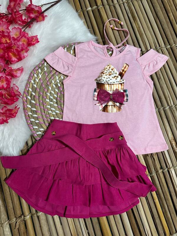 CONJUNTO INFANTIL MENINAS MODA VERÃO MENINAS