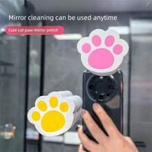 2/4件装猫爪玻璃擦镜布去污清洁魔力擦家用浴室镜子海绵擦