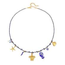 1 pezzo Collana con pendente in acciaio inossidabile colorata e carina a tema marino con stella marina, tartaruga e sole, adatta per amici, ragazze o regali, collana dell amicizia a tema oceanico - Multicolore - Visualizzare 15