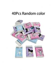 Sanrio 40 Sanrio Eraser Small Brushed Monochrome Bags, Paper Coated Erasers, Back To School Season, School Prizes, Birthday Gifts, Party Gifts, Holiday Gifts, School Supplies