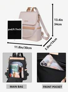 Anti-Theft Nylon Backpack Women Purse, Multi-Function Fashion Day Bag, Multi-Pocket Lightweight Travel Bag, Large Capacity Simple School Bag, Convenient Book Bag, For Students, Travel Vacation, Business Trip, Daily Commuting, Shopping, Office, Dating, Outdoor, Birthday Gift, Holiday Gift, Mochilas