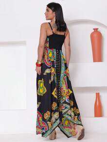 Long  Dress With Pointed Edge - màu đen - Xem 2