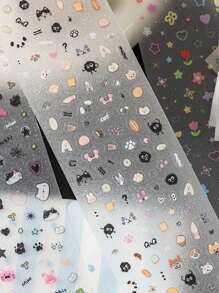 1 Roll Cute Small Piggy Handwritten Stickers, Suitable For Scrapbooking, Nail Art, Gifts, Office, Home, Marking, Labels, Classroom, Toys, Student Journaling, Creative Retro Sticker Decor DIY Supplies, Rainbow Gummy Series,School Supplies,Back To School