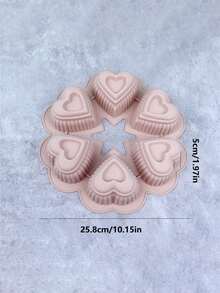 3pcs 6 Cavity Heart Shaped Silicone Cake Molds For DIY Baking Chocolate And Jelly Handmade Molds Baking Tools For Creative Desserts And Party Treats - Multicolor - View 7