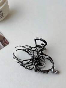 1 件复古 Y2K 仿珍珠蜘蛛金属发夹，简约优雅女士发饰，适合户外、海滩、摄影，春夏时尚发夹新品