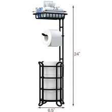 New  Toilet Paper Holder Stand Tissue Paper Roll Dispenser  Shelf For Bathroom Storage Holds Rerve Mega Rolls-Matte Black - B-霧面黑 24 - 查看 7
