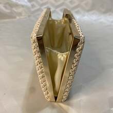 Luxury Rhinestone Clutch Bag - For Weddings, Parties And Special Events - Beige - View 3