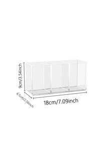 1pc Transparent Plastic Cosmetic Storage Box, 7 Compartments, Lipstick, Eye Shadow, Brush Storage Box, Light And Durable, Suitable For Bathroom Dresser, Drawer Storage, Skin Care Products Organizer