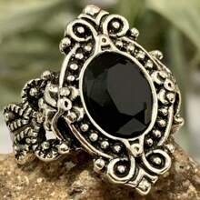 1pc High-Quality Silver-Plated Love Ring, Suitable For Women, Inlaid With Black Synthetic Cubic Zirconia, Symbolizing Beautiful Love, Making It A Perfect Gift Choice For Valentine's Day & Anniversary