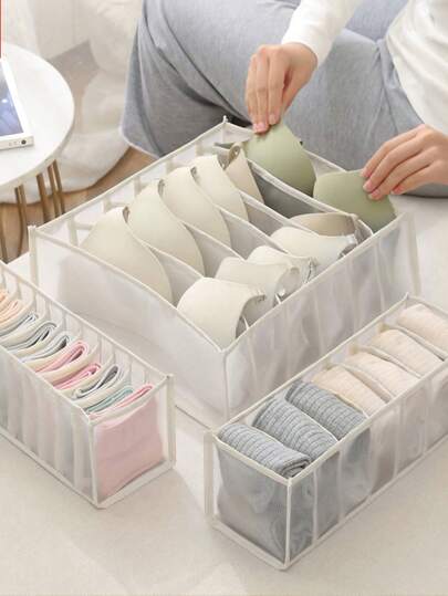1pc Undergarment & Accessory Storage Box, Household Closet Drawer Style Mesh Divider Sock Organizer