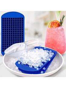 1 pièce Moule à glaçons en silicone 160 grilles, mini carrés de glace, moule à glace, machine à glaçons, faire du thé, des liqueurs, de la chocolat et du blanc. Petit, portable, pratique pour le réfrigérateur de voiture, facile à retirer