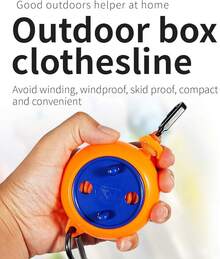 Cuerda Secado Ropa Tendedero Viaje Ajustable Anti Viento Colgador Camping Hogar - Amarillo - Ver 11