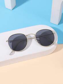 1 副青少年 14-16 岁金属圆框时尚金色眼镜，适合节日出游、服装搭配