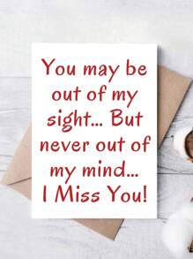 1 pieza Tarjeta de felicitación romántica 'Te echo de menos', de papel de alta calidad, para cualquier destinatario, con sobre para amigos, amantes, familia, declaraciones y ocasiones especiales