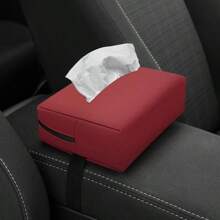 PU Leather Car Armrest Tissue Box, Seat Mounted Tissue Holder, Car & Home Dual Use Tissue Bag, Visor Mounted Tissue Box, Car Organizer (Tissue Not Included)