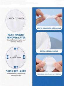 150/300pcs Round Pads, Double-Sided Available, Soft Low Allergy, For Facial And Eye Remover And Cleaning Accessories