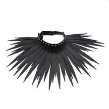 1pc PU Leather Long Fringe Choker Neck Strap