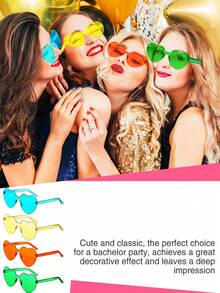 10个/5个装心形眼镜爱心眼镜男女心形眼镜婚礼夏威夷泳池生日节日拍照派对补品 - 彩色 - 查看 7
