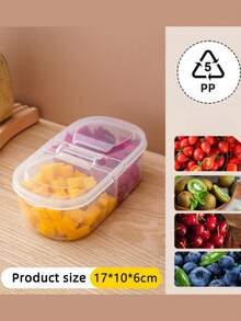 1 Stück/2 Stück, 1/2 doppelgittrige Lebensmittel-Aufbewahrungsbox, Bento-Box, Obstbox, einfache und transparente Aufbewahrungsbox für Küche, Sommerstrand, Lebensmittel, Camping, Organisatoren, Raumdekoration und Küchenutensilien.