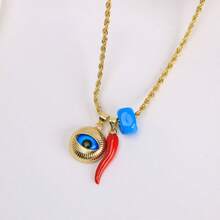 1 件土耳其邪眼项链幸运蓝眼灯工吊坠红辣椒饰物男女通用时尚珠宝项链 - 時尚項鍊 - 查看 8