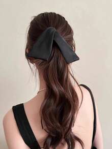 1 件兔耳蝴蝶结香蕉发夹 - 优雅风格垂直马尾发夹 - 彩色 - 查看 9