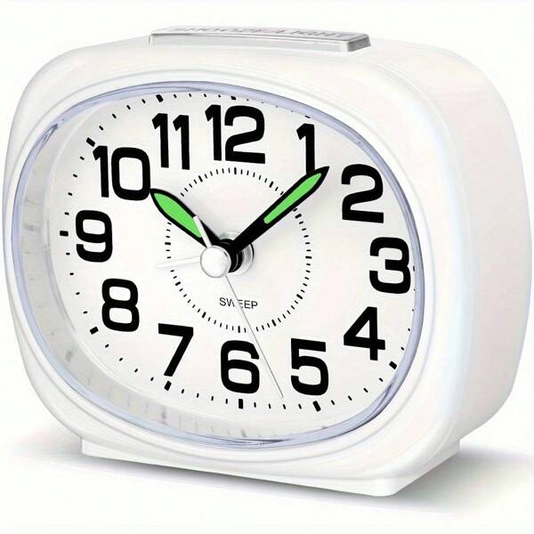 1 Pc Silent Alarm Clocks Bedside Non Ticking Battery Powered Bedside Clock Large Dial Bedroom Clock Snooze Night Light Loud Crescendo Alarm Easy To Operate For Home