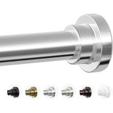New Shower Curtain Rod, 1" Diameter Heavy Duty Tension Shower Rod, Non Slip Adjustable 28-102 Inch No Drilling Shower Curtain Rods Spring Tension For Bathroom, Shower Stall, No Rust, Sier - 說28-102英寸 - 查看 1