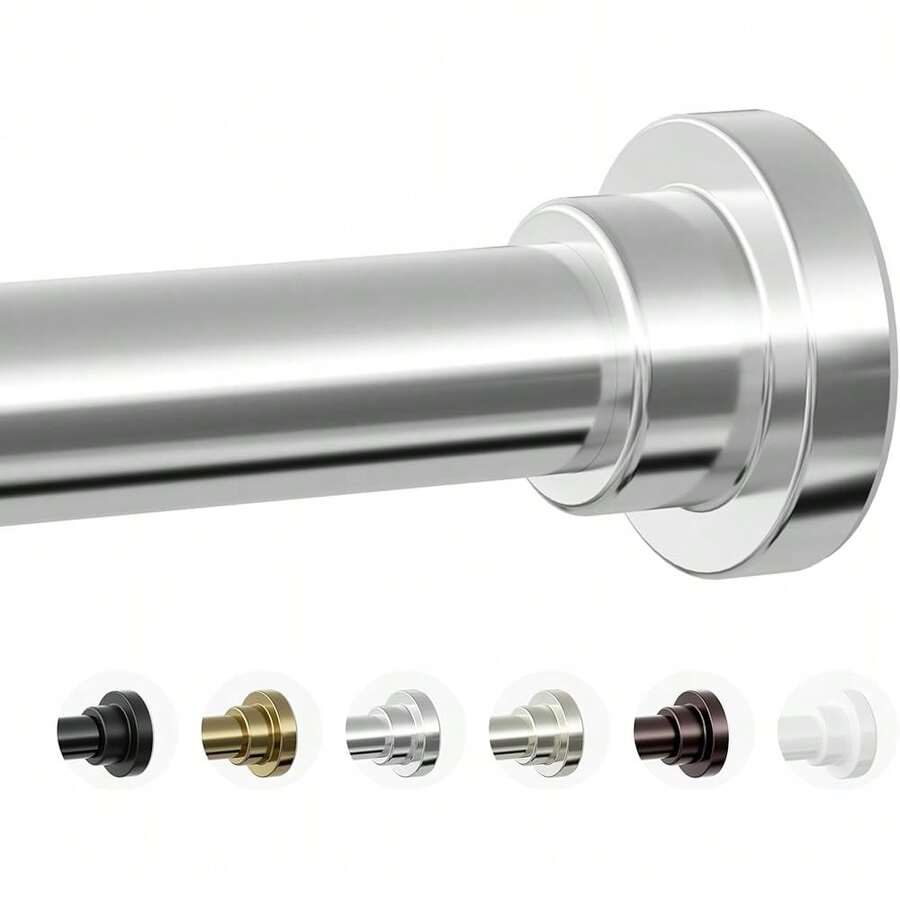 New Shower Curtain Rod, 1" Diameter Heavy Duty Tension Shower Rod, Non Slip Adjustable 28-102 Inch No Drilling Shower Curtain Rods Spring Tension For Bathroom, Shower Stall, No Rust, Sier - 說28-102英寸 - 查看 1