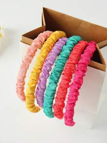 Set de 6 diademas de encaje dulce para niñas, diseño de tela por capas, diadema no dañina