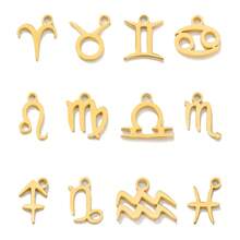 12pcs/Set DIY 12 Zodiac Bracelet Necklace Pendant Accessories - Gold - View 7