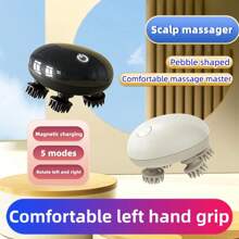 1 pezzo Massaggiatore elettrico per la testa con 8 artigli, cura del cuoio capelluto, terapia a luce rossa per nutrire i capelli, pulizia del viso e aiuto per il sonno