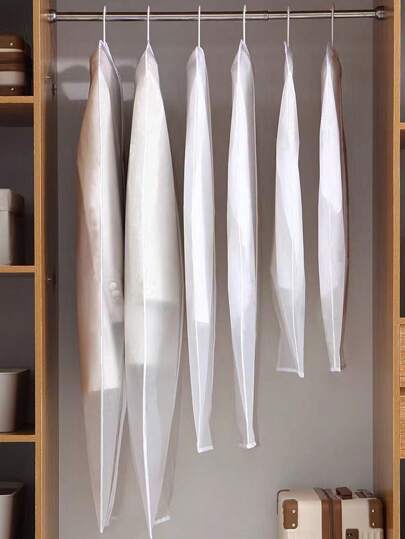 1/5 piezas Fundas protectoras lavables para prendas, bolsas colgantes de plástico transparente para chaquetas, trajes, vestidos, pantalones, zapatos, botas, faldas, almacenamiento en el dormitorio