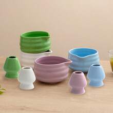 1pc/2pcs Set Japanese Matcha Tea Set, Matcha Bowl With Lip, Song Dynasty Tea Scoop Tool, Matcha Whisk Holder - Multicolor - View 9
