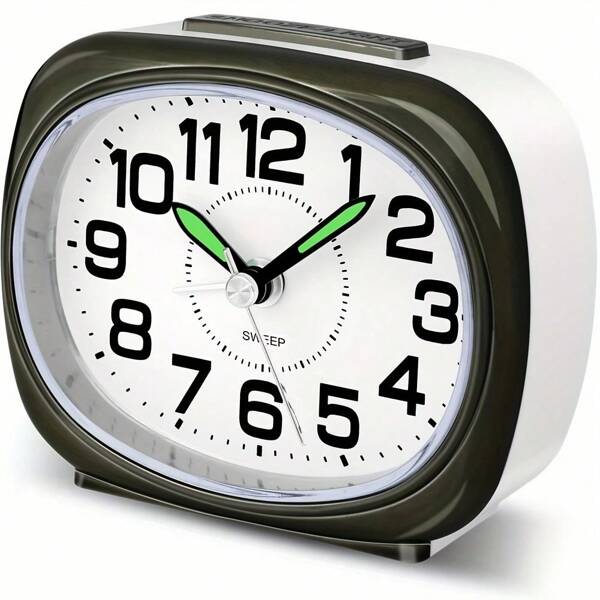1 Pc Silent Alarm Clocks Bedside Non Ticking Battery Powered Bedside Clock Large Dial Bedroom Clock Snooze Night Light Loud Crescendo Alarm Easy To Operate For Home Room Decor Bedroom Decor Dormitory Decor Back To School School Decor School Surprise