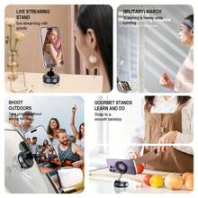 360° Rotating Magnetic Phone Holder, Foldable & Extendable, Compatible With IPhone 16/15/14/13/12, Made Of ABS, Non-Waterproof, Suitable For Car/Shower/Travel/Gym/Smooth Surfaces - Black - View 10