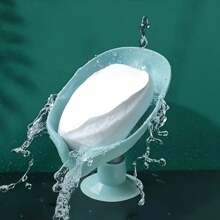 1/2pcs Leaf Shape Soap Dish With Suction Cup - No Drilling Required, Waterless Design, Suitable For Laundry And Bathroom, Suction Cup Soap Dish, Leaf Soap Box Drain And Moisture-Proof Storage Organizer (Suction Cup Becomes Stronger With Water) Back To School