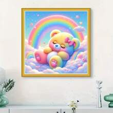 1PC Diamond Art Painting Kits Crafts Stickers Cartoon Cute Kawaii Bear Rainbow Soft Clouds Mosaic Set Embroidery 5D DIY Cross Stitch Luxury Room Home Party Wall Decor Family Friends Teachers Holidays Gift