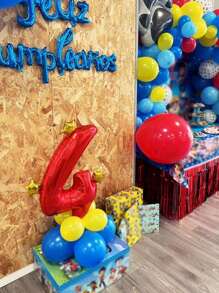12 Stücke/Set rote große Zahlen 0-9 Ballons, Stern Ballons, Geburtstags Deko Ballons, blaues und gelbes Ballonset, geeignet für Geburtstag, Party Deko, Jahrestag, Abschluss, Vatertag Deko Geschenke